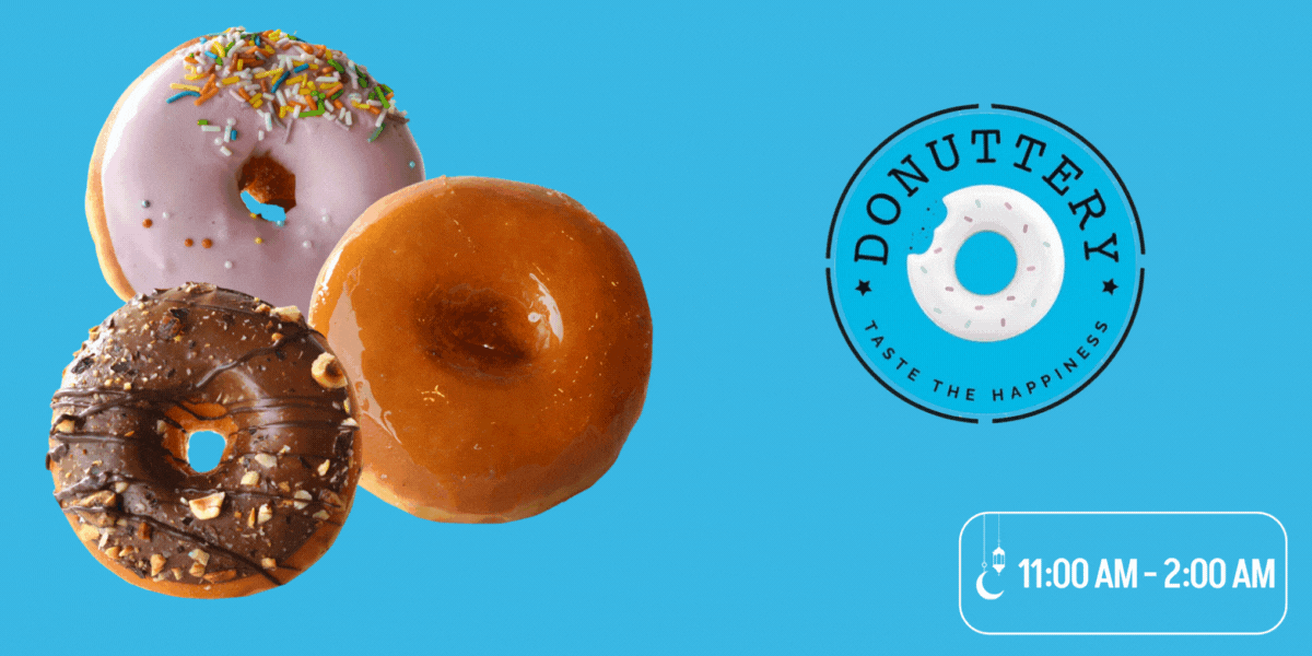 Three donuts - glazed, sprinkles, & snickers from Donuttery