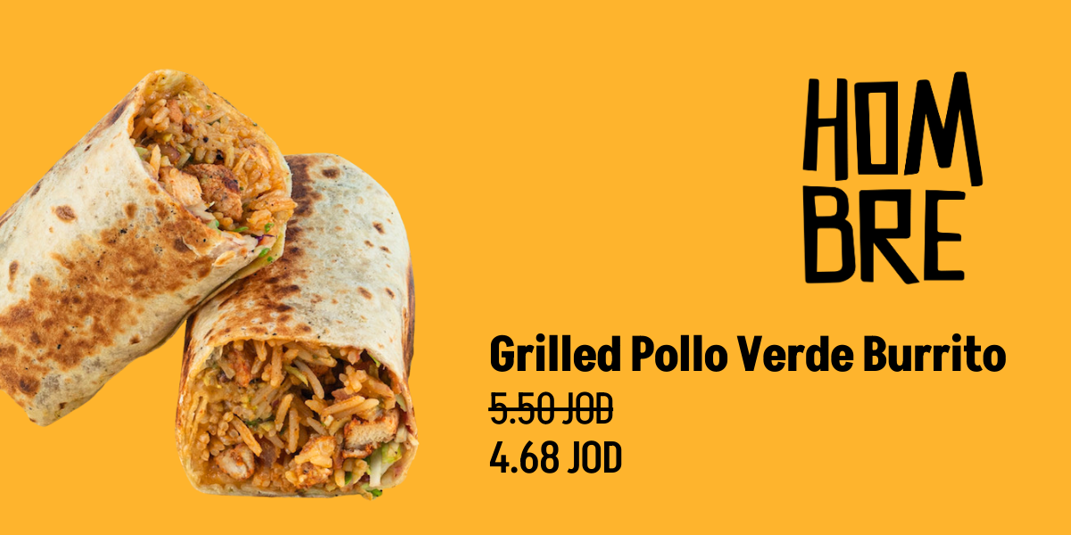 Grilled Pollo Verde Burrito from Hombre.