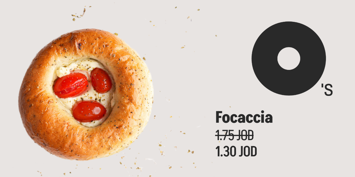 Focaccia from the dice game on biteME food ordering application.