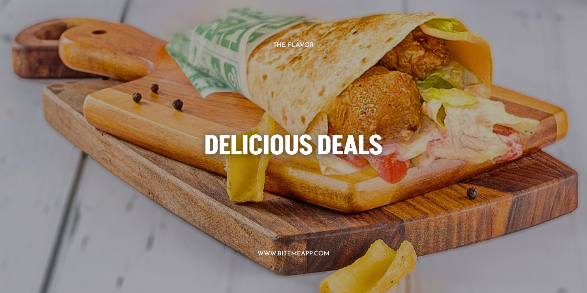 A chicken wrap available on biteME app.