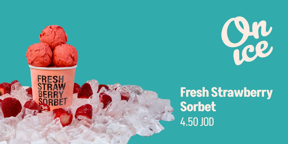 on ice fresh strawberry sorbet beat the heat